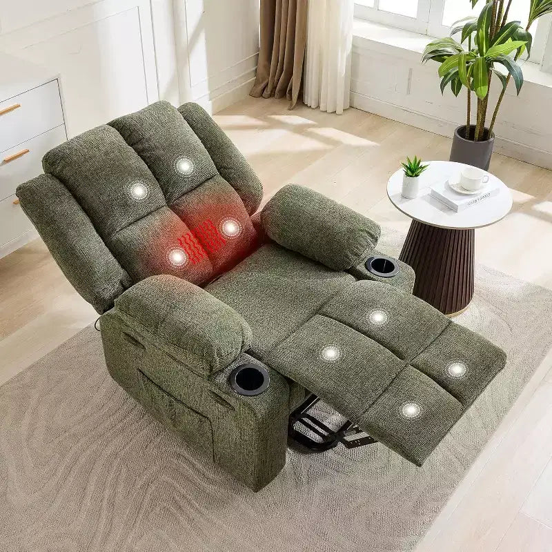 Oversized Power Lift Recliner Chair for Elderly,135Adjustable Lay Flat Lift Chair Electric Recliner Chairs with Massage and Heat, 2 Cup Holders