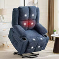 Oversized Power Lift Recliner Chair for Elderly,135Adjustable Lay Flat Lift Chair Electric Recliner Chairs with Massage and Heat, 2 Cup Holders