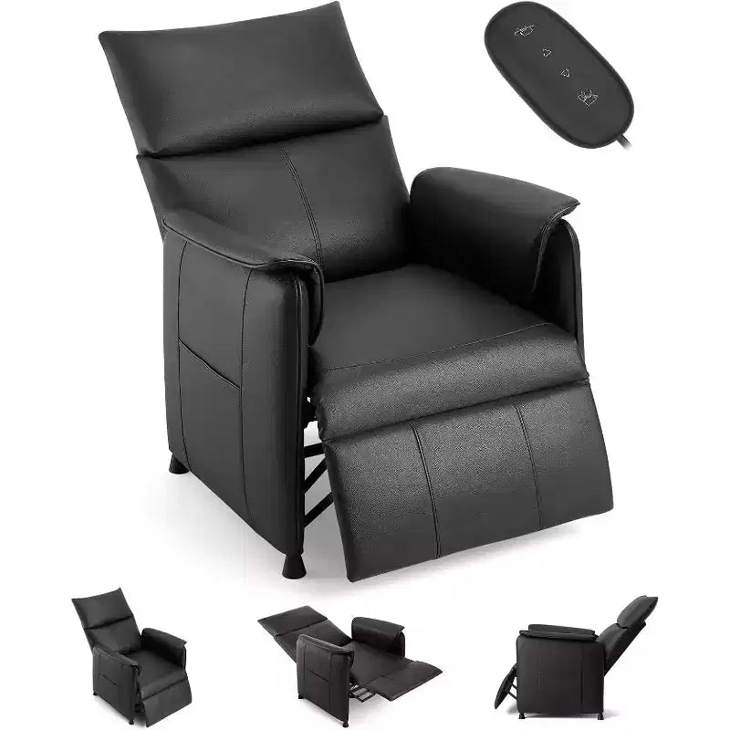 Electric Recliner Chair with Remote, Adjustable PU Leather, Thick Seat Cushion and BackrestModern Single Sofa for Living Room Seating