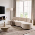 Christopher Knight Home Varo 100.75 Modern 3-Seater Wooden Boucle Upholstered Curved Sofa