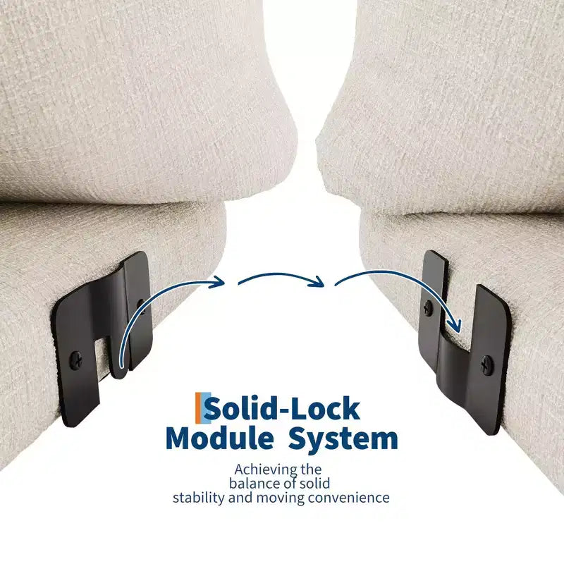 Sofa Set, Modular Chenille Cloud Couch Deep Seat Boneless Sofa for Small Space Living Room/Office White