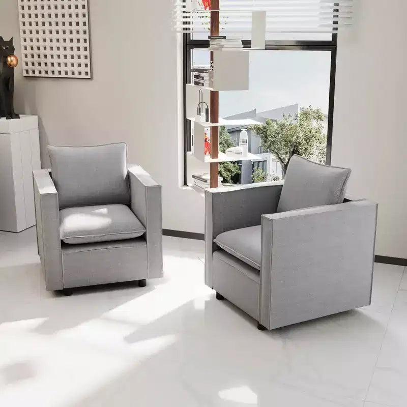 MAYEERTY Gray Single Sofa Chair Set of 2, Soft and Breathable Seat Cushion, Soft Armchair for Bedroom Reading Room