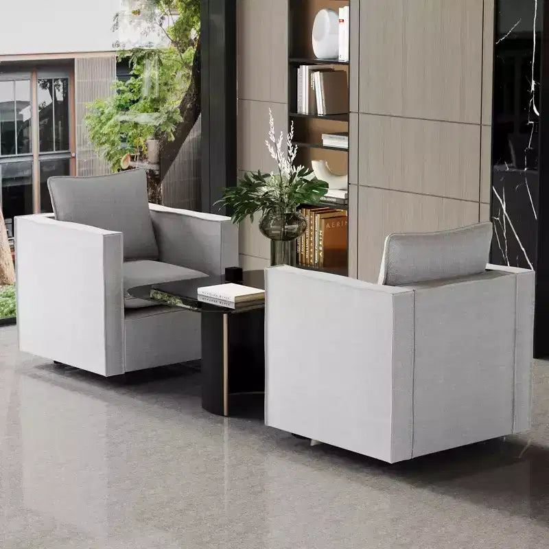 MAYEERTY Gray Single Sofa Chair Set of 2, Soft and Breathable Seat Cushion, Soft Armchair for Bedroom Reading Room