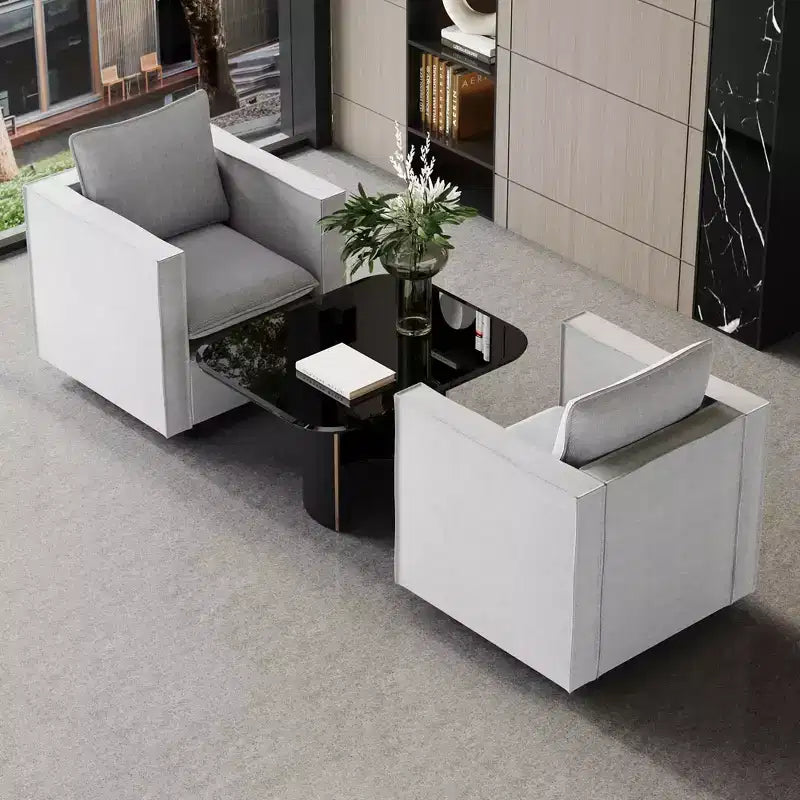 MAYEERTY Gray Single Sofa Chair Set of 2, Soft and Breathable Seat Cushion, Soft Armchair for Bedroom Reading Room