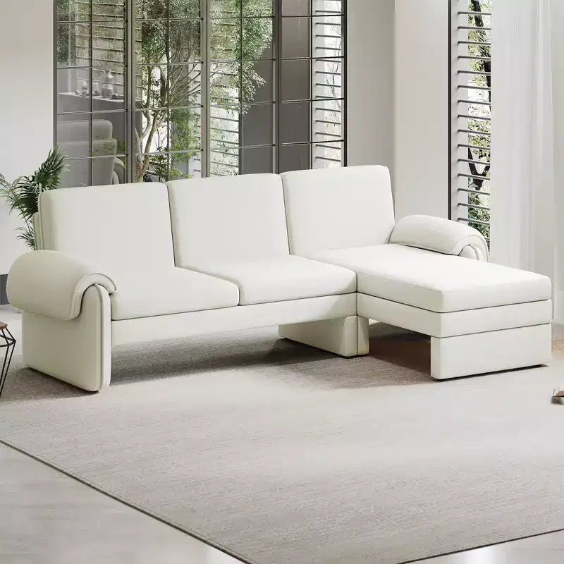 94 Modern L-Shaped Sofa, Sectional Sofa With Convertible Chaise, 90-180 Adjustable Backrest