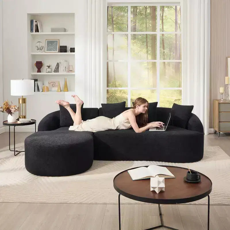 L-Shaped Modular Sectional Sofa with Chaise, Modular Chenille Sofa Couch, Modern Sectional Sofa for Living Room & Bedroom-Panipeachy