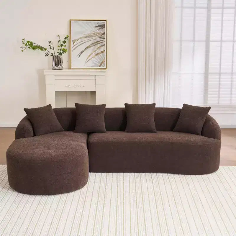 L-Shaped Modular Sectional Sofa with Chaise, Modular Chenille Sofa Couch, Modern Sectional Sofa for Living Room & Bedroom-Panipeachy