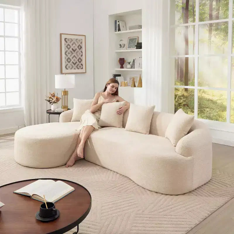 L-Shaped Modular Sectional Sofa with Chaise, Modular Chenille Sofa Couch, Modern Sectional Sofa for Living Room & Bedroom-Panipeachy
