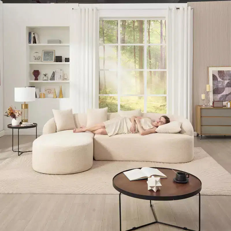 L-Shaped Modular Sectional Sofa with Chaise, Modular Chenille Sofa Couch, Modern Sectional Sofa for Living Room & Bedroom-Panipeachy