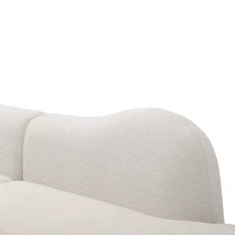 Modern Curved Modular Sectional Sofa with Boucle Upholstery, 3-Seat Cloud Sectional Couch with 2 Pillows for Living Room & Bedroom-Panipeachy