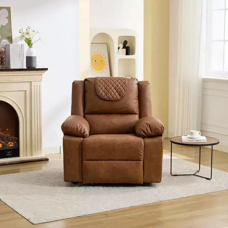 Acekool Manual Recliner Chair, Massage & Heat, 135 Adjustable, Side Pockets, for Living Room & Bedroom