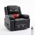 Acekool Manual Recliner Chair, Massage & Heat, 135 Adjustable, Side Pockets, for Living Room & Bedroom