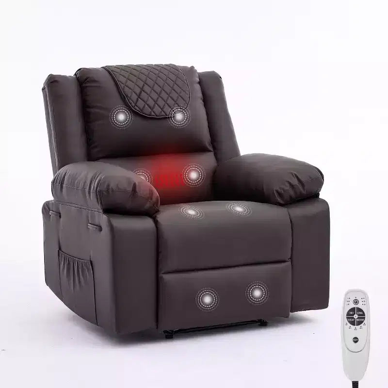 Sillón reclinable manual Acekool, con masaje y calor, ajustable 135°, bolsillos laterales, para sala de estar y dormitorio