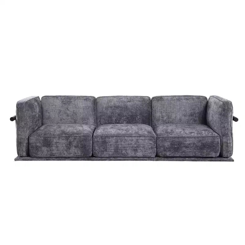 Oversized 3-Seater Straight Modular Sectional Sofa with Wood & Metal Frame, Modern Velvet Cloud Couch for Living Room or Apartment- Panipeachy
