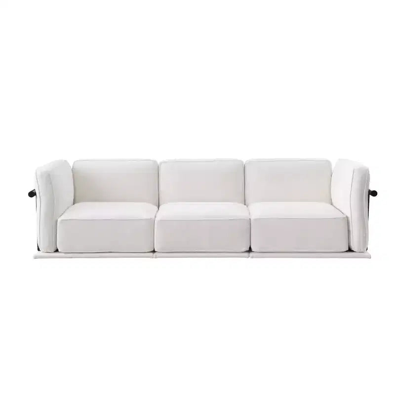 Oversized 3-Seater Straight Modular Sectional Sofa with Wood & Metal Frame, Modern Velvet Cloud Couch for Living Room or Apartment- Panipeachy