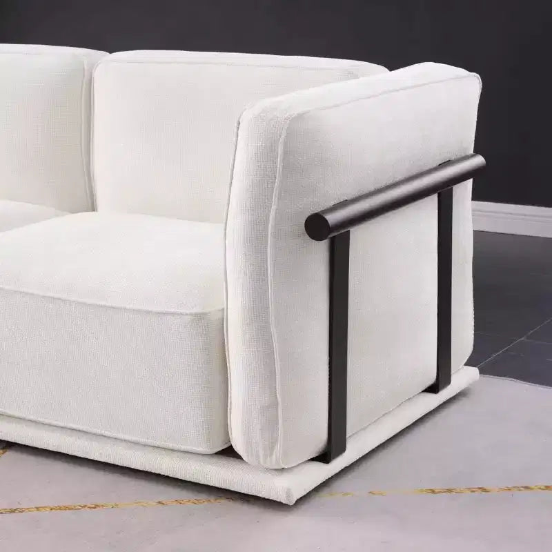 Oversized 3-Seater Straight Modular Sectional Sofa with Wood & Metal Frame, Modern Velvet Cloud Couch for Living Room or Apartment- Panipeachy