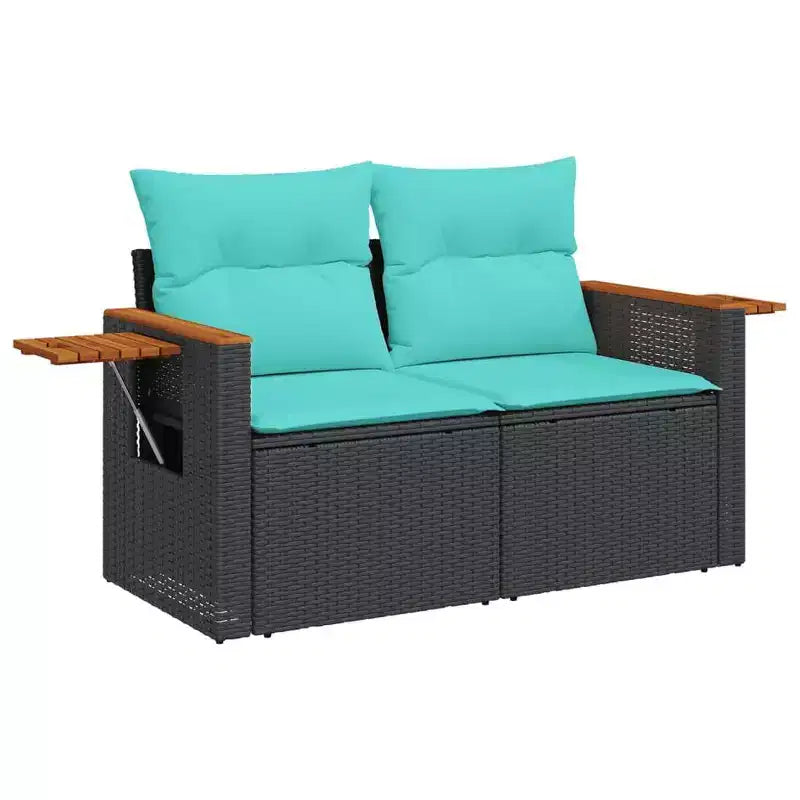 vidaXL 9 Piece Patio Sofa Set with Cushions Grey Poly Rattan (US only)