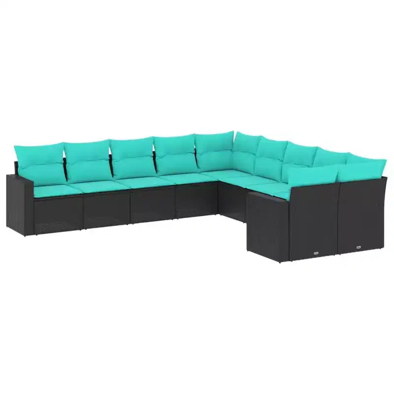vidaXL Patio Sofa Set PE Rattan, powder-coated steel Large