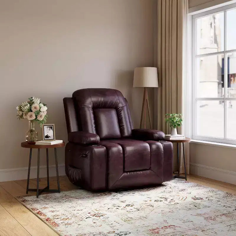 Acekool Power Lift Recliner Chair, Heat & Massage, Adjustable PU Reclining Chair for Elderly, Living Room