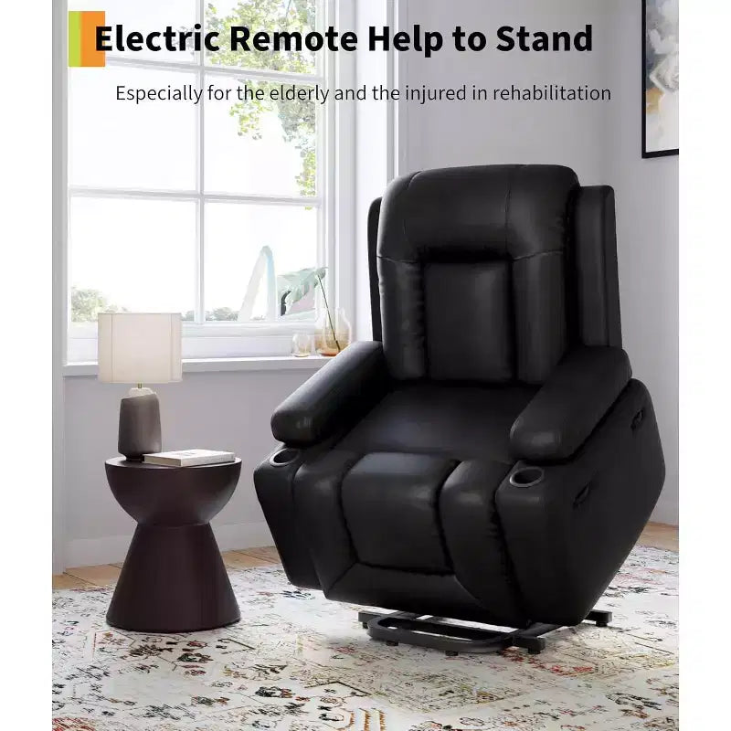 Acekool Power Lift Recliner Chair, Heat & Massage, Adjustable PU Reclining Chair for Elderly, Living Room