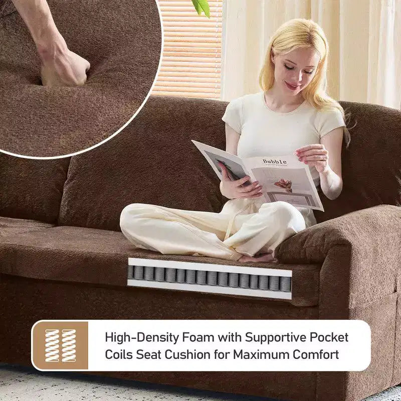 Karl Home |Upholstered Velvet U-Shaped Sectional Sleeper Sofa Corner Sectional Sofa Bed