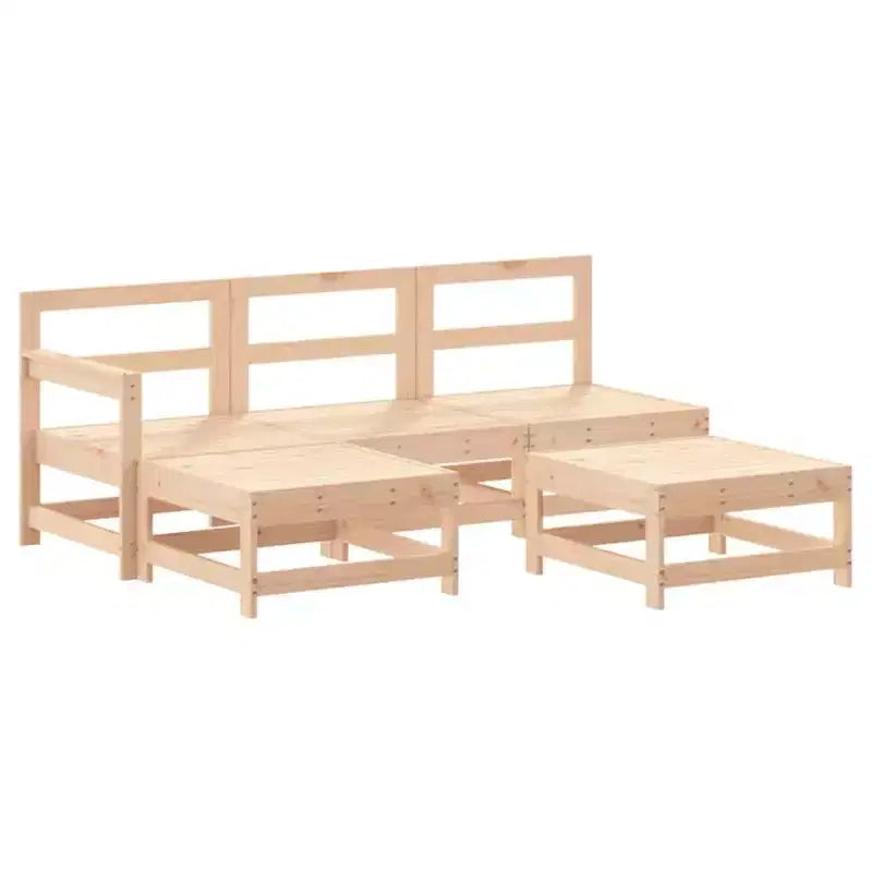 vidaXL Garden Lounge Set Beige Solid Pine Wood Medium Modular
