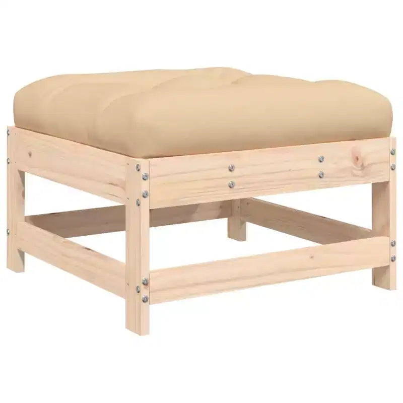 vidaXL Garden Lounge Set Beige Solid Pine Wood Medium Modular