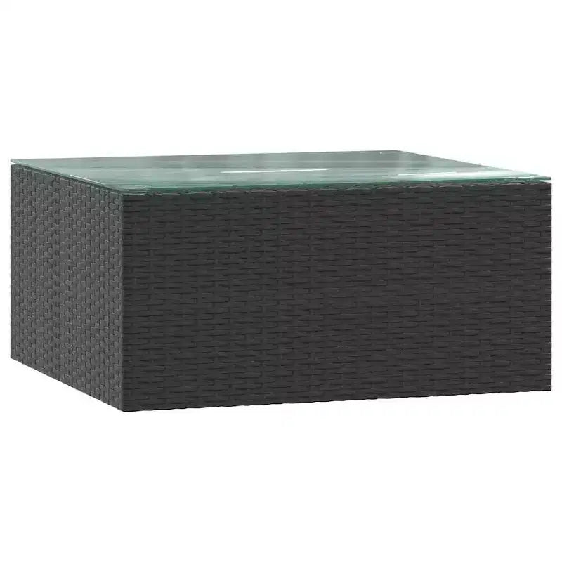 vidaXL Garden Sofa Black Poly Rattan, Powder-Coated Steel, Polyester