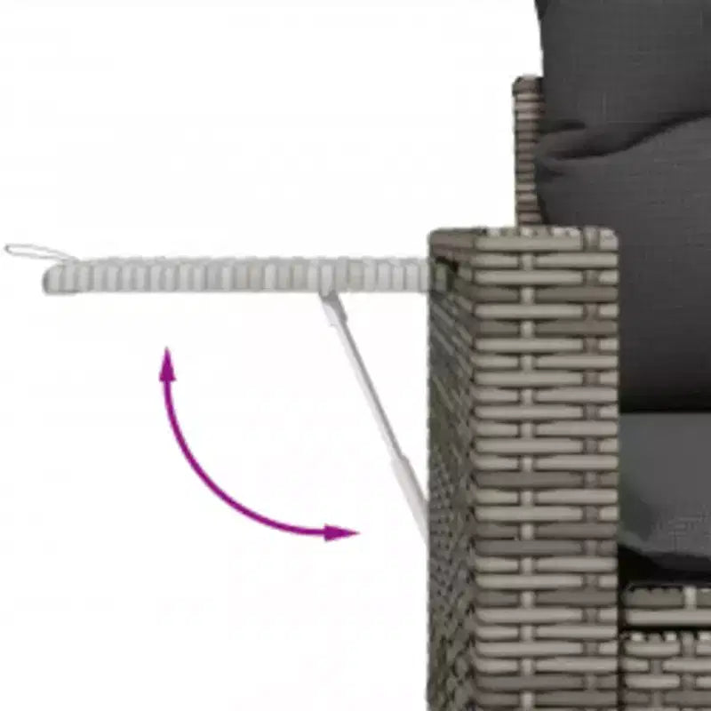 vidaXL 8 Piece Patio Sofa Set with Cushions Gray Poly Rattan