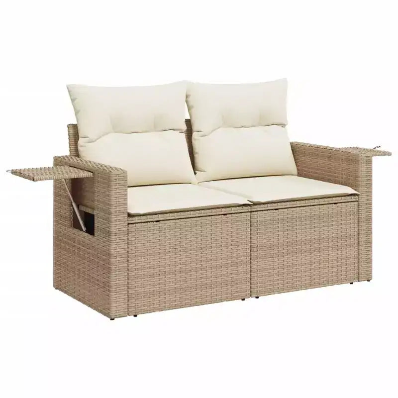 vidaXL 8 Piece Patio Sofa Set with Cushions Gray Poly Rattan