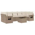 vidaXL 8 Piece Patio Sofa Set with Cushions Gray Poly Rattan