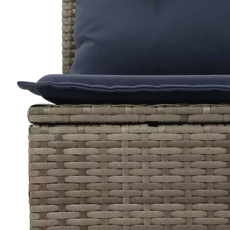 vidaXL 9 Piece Patio Sofa Set with Cushions Gray Poly Rattan