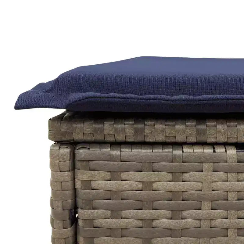 vidaXL 9 Piece Patio Sofa Set with Cushions Gray Poly Rattan