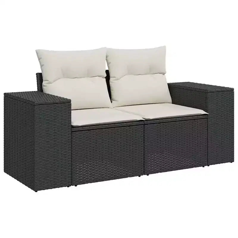 vidaXL Patio Sofa Set with Cushions Outdoor Furniture 8 Piece Poly Rattan