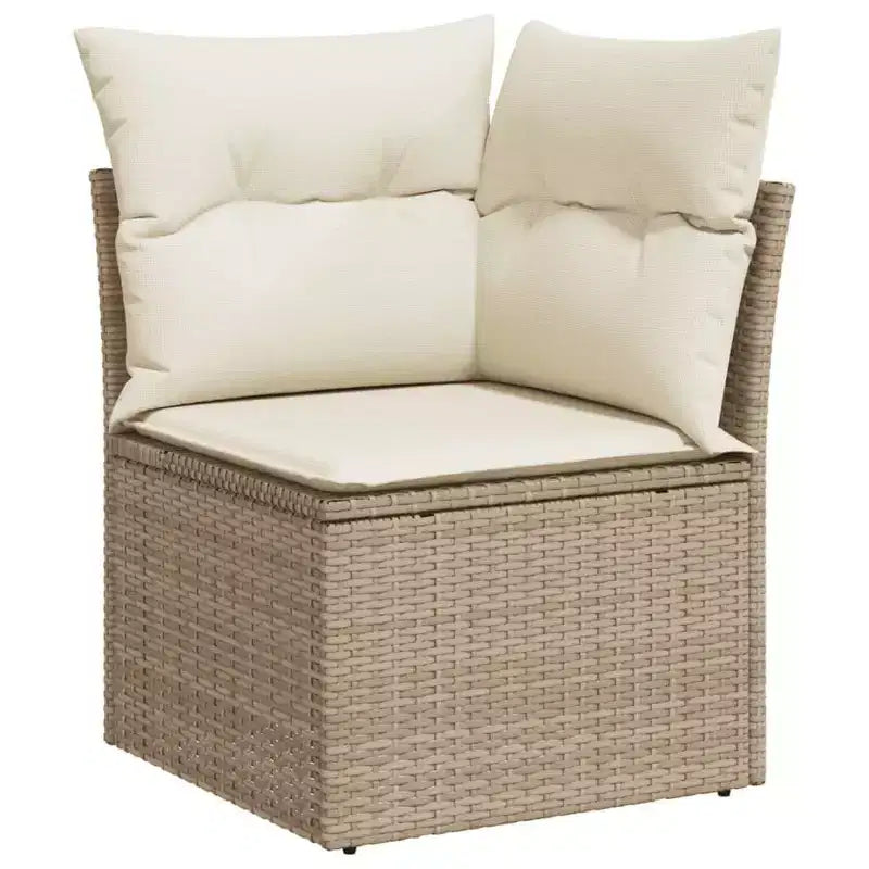 vidaXL Patio Sofa Set with Cushions Outdoor Furniture 8 Piece Poly Rattan