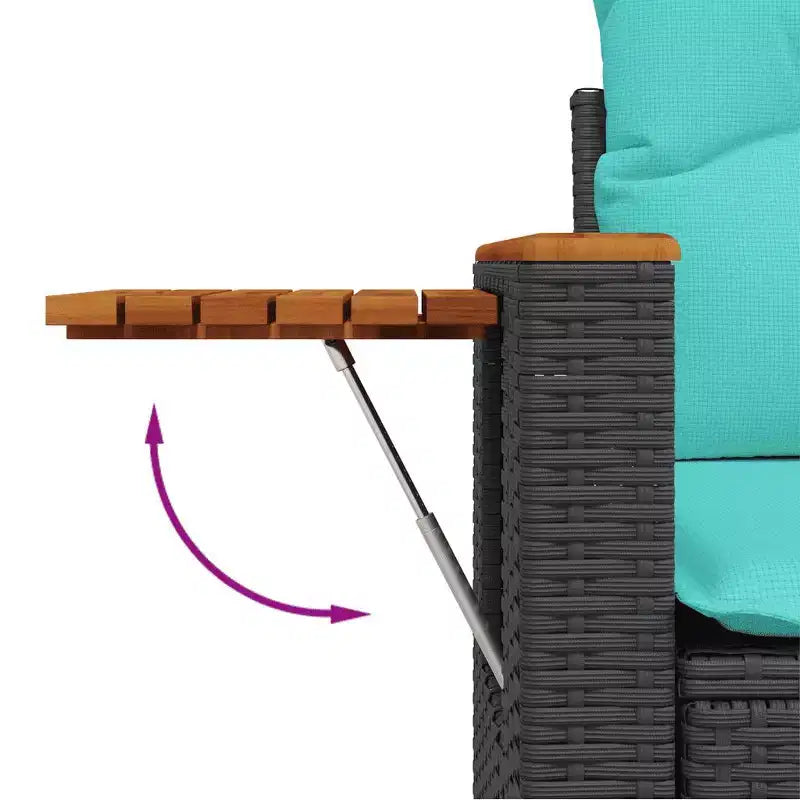 vidaXL 6 Piece Patio Sofa Set with Cushions Gray Poly Rattan