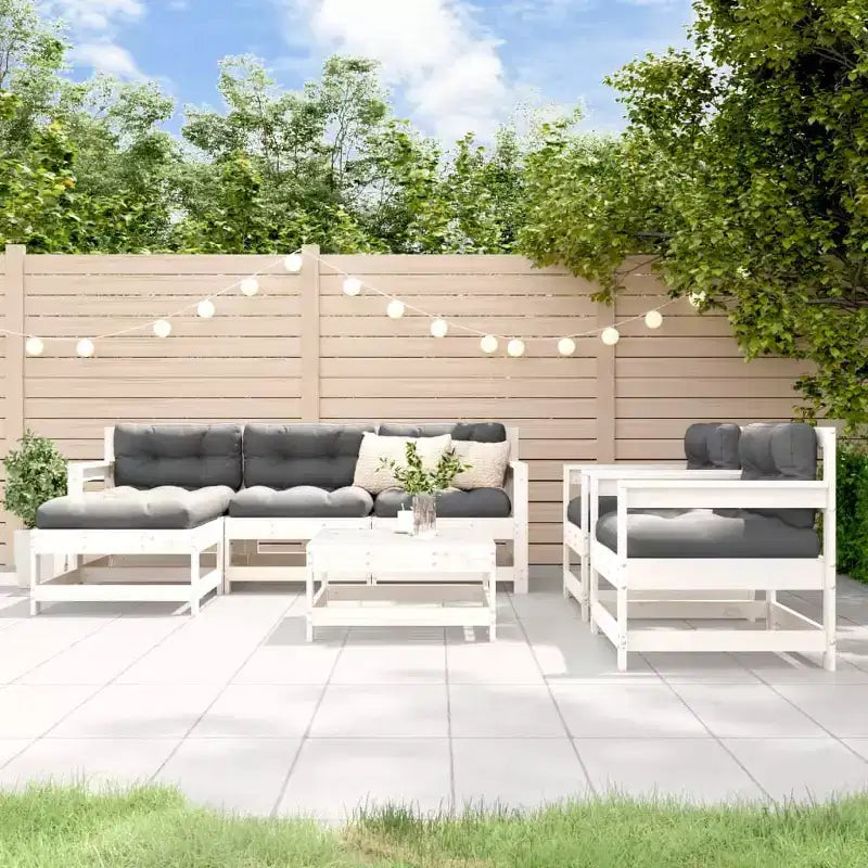 vidaXL Garden Lounge Set Natural wood Solid Pine Wood Standard Modular
