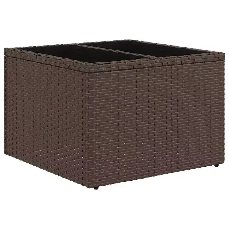 vidaXL 8 Piece Garden Sofa Set with Cushions Brown Poly Rattan - Brown and Red With Table