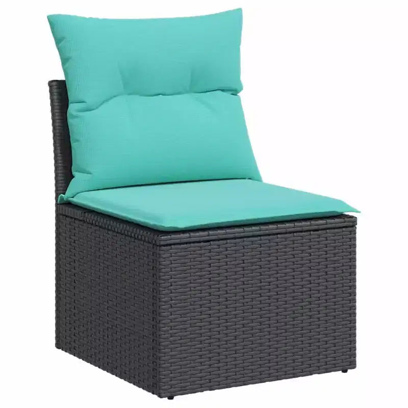 vidaXL Patio Sofa Set Black,Brown,Blue