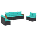 vidaXL Patio Sofa Set Black and Blue