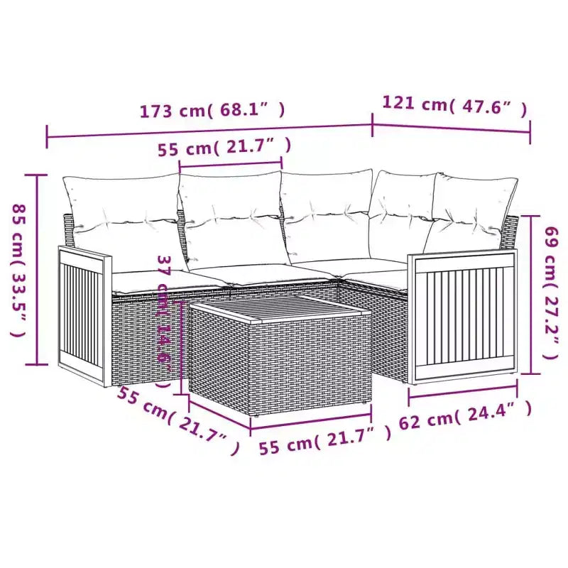 vidaXL Patio Sofa Set
