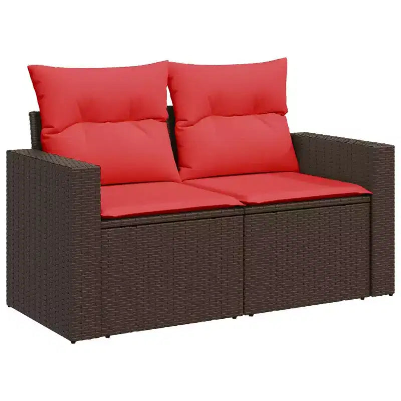 vidaXL 10 Piece Modular Patio Sofa Set, Rectangular Outdoor Garden Sectional with Cushions