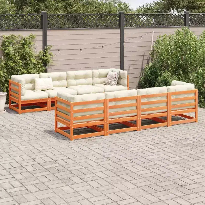 vidaXL 9 Piece Patio Sofa Set Solid Wood Pine