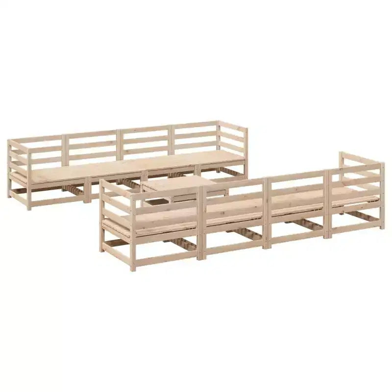 vidaXL 9 Piece Patio Sofa Set Solid Wood Pine