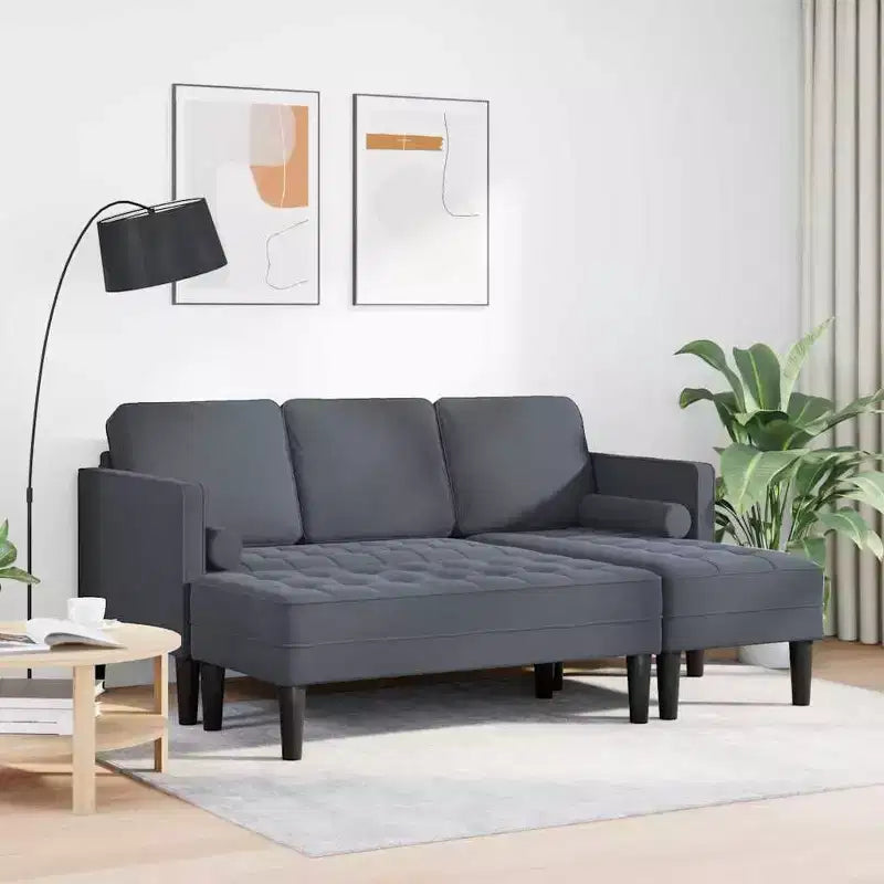 vidaXL Juego de sofás 2 piezas Gris claro 173 x 131 x 67 cm Terciopelo
