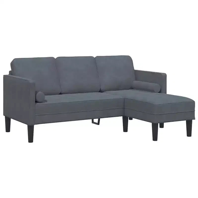vidaXL Juego de sofás 2 piezas Gris claro 173 x 131 x 67 cm Terciopelo