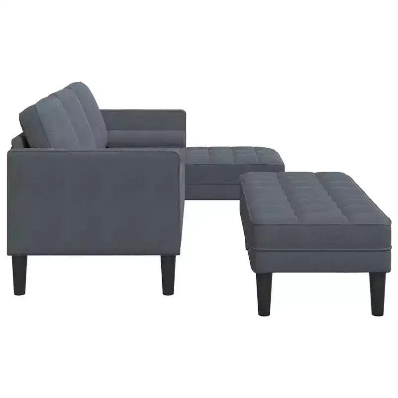 vidaXL Juego de sofás 2 piezas Gris claro 173 x 131 x 67 cm Terciopelo