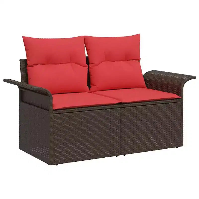 vidaXL Garden Sofa Set with Cushion 6 pcs Brown Poly rattan - Brown