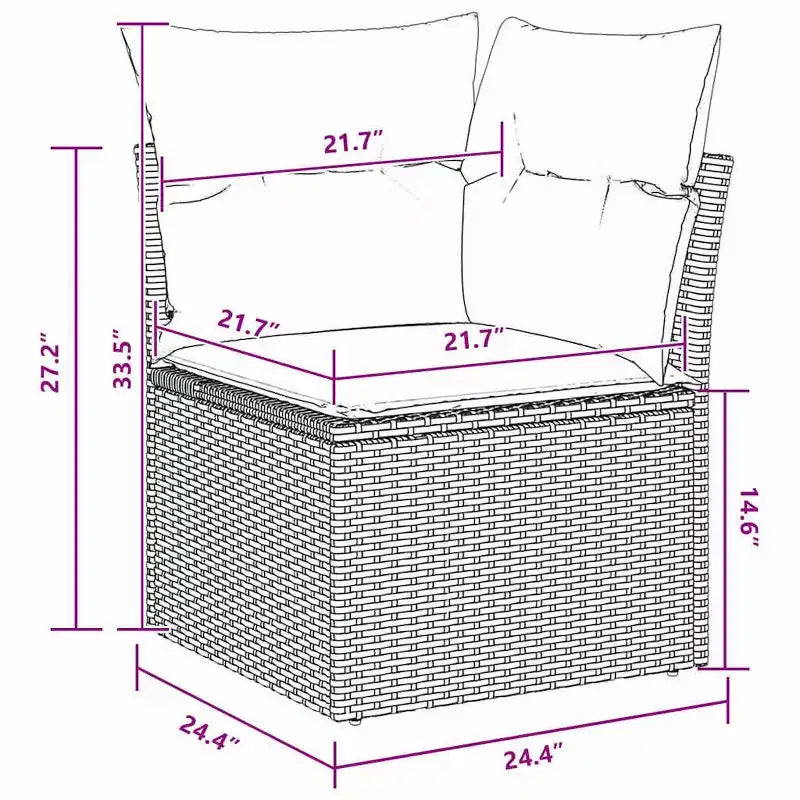 vidaXL Garden Sofa Set with Cushion 7 pcs Brown Poly rattan