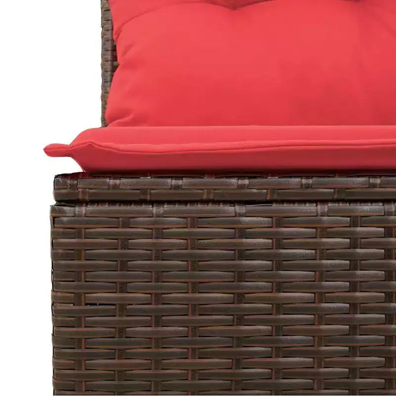 vidaXL Garden Sofa Set with Cushion 7 pcs Brown Poly rattan